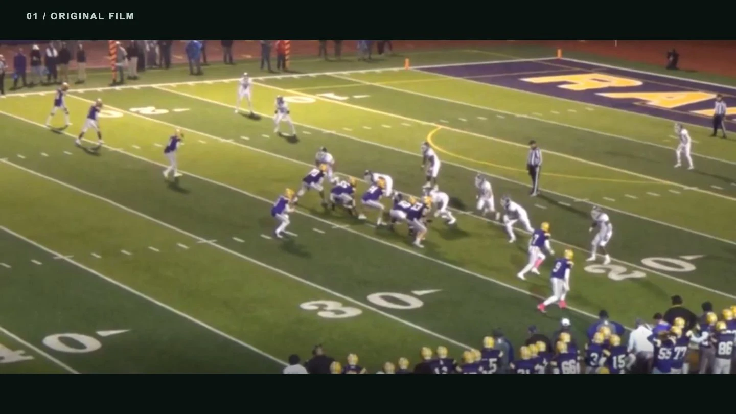 The starting formation of the Pickerington Central play.